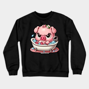 Angry Critters - Pig in a Bath Crewneck Sweatshirt